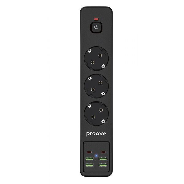 Мережевий фільтр Proove Power Socket P-03 (3 розетки + 4 USB + 2 Type-C) 2М black 500100 &mdash; фото товару
