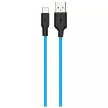 Кабель Hoco X21 Plus Silicone Type-C (2m) black/blue 3598 фото
