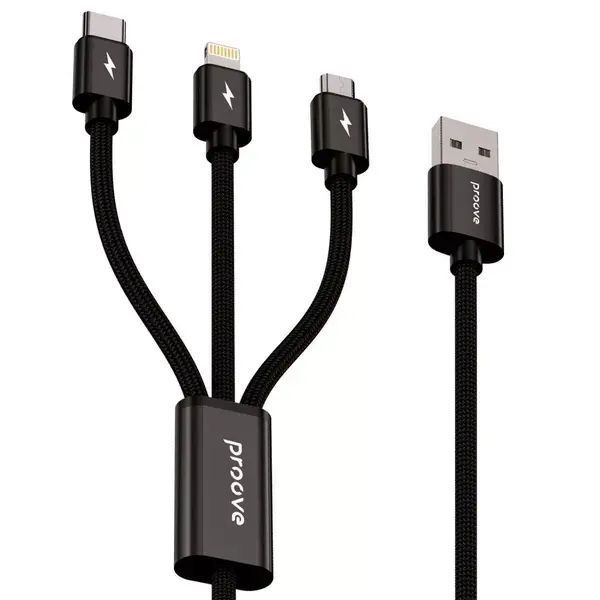 Кабель Proove Triple Connection 3 in 1 Type-C + Micro USB + Lightning (1.3m) 16505 фото