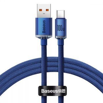 Кабель Baseus Crystal Shine Series Type-C 100W (1.2m) blue 281 &mdash; фото товару