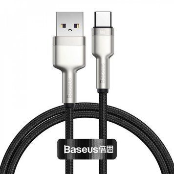 Кабель Baseus Cafule Metal Data Type-C 66W (1m) black 3355 фото