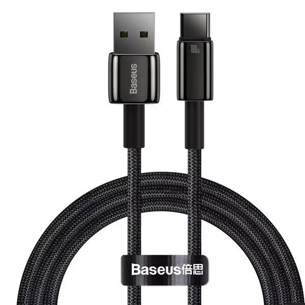 Кабель Baseus Tungsten Gold Fast Charging Data Type-C 100W (1m) 225 фото