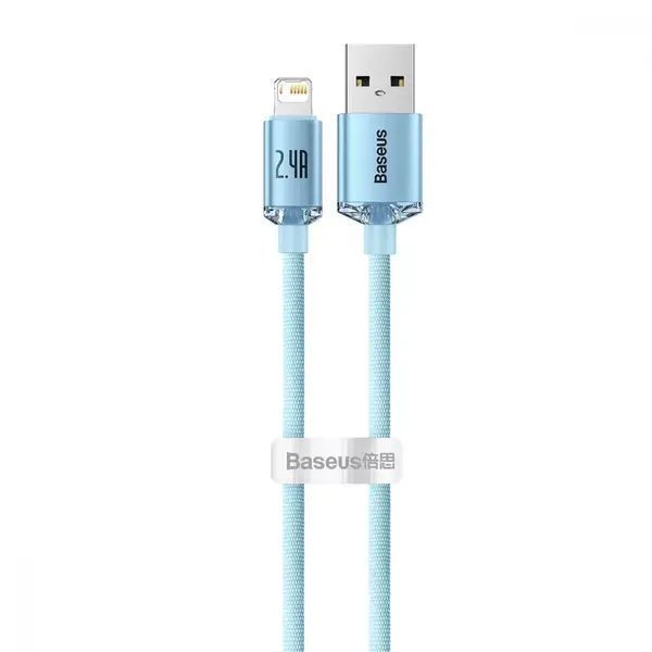Кабель Baseus Crystal Shine Series Lightning 2.4A (2m)(sky blue) 267 &mdash; фото товару