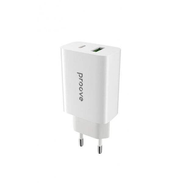 Мережевий зарядний пристрій Proove Rapid 20W (Type-C + USB) white 1029 фото