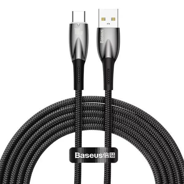 Кабель Baseus Glimmer Series Fast Charging Type-C 100W (2m)(black) 5577 фото