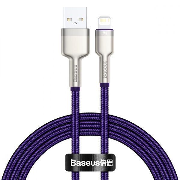 Кабель Baseus Cafule Metal Lightning 2.4A (1m) purple 3180 фото