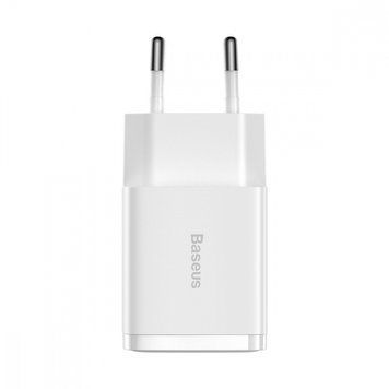 Мережевий зарядний пристрій Baseus Compact 10,5W (2 USB) white 1036 фото