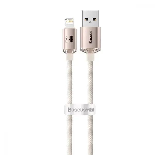 Кабель Baseus Crystal Shine Series Lightning 2.4A (2m)(pink) 267 &mdash; фото товару