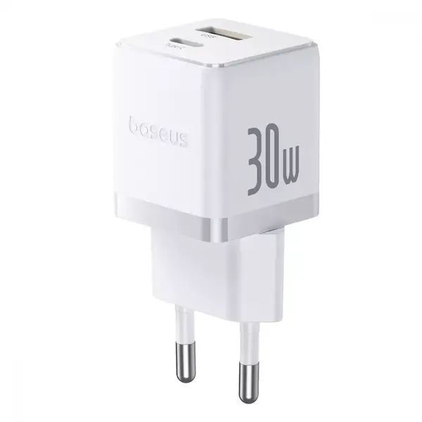 МЗП Baseus Palm Fast Charger Type-C+USB 30W (With Cable Type-C to Type-C 60W 1m) 500017 &mdash; фото товару