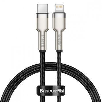 Кабель Baseus Cafule Metal Type-C to Lightning PD 20W (0.25m) black 3185 фото