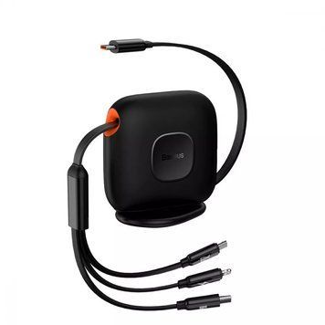 Кабель Baseus Traction Series Retractable 3-in-1 Fast Charging Type-C (Micro USB+Lightning+Type-C) 100W (1.7m) 6064 фото