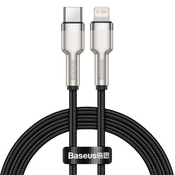 Кабель Baseus Cafule Metal Type-C to Lightning PD 20W (1m) black 3186 фото