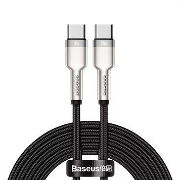 Кабель Baseus Cafule Metal Type-C to Type-C 100W (2m) black 252 &mdash; фото товару