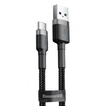 Кабель Baseus Cafule Type-C 3A (0.5m) gray/black 1120 фото