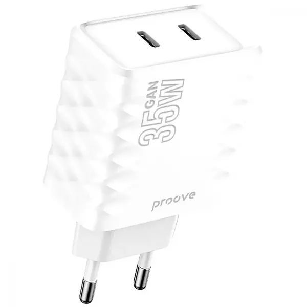 МЗП Proove Speed Surge Gan 35W (Type-C + Type-C) White 500064 &mdash; фото товару