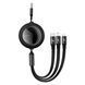 Кабель Baseus Bright Mirror One-for-three (Micro USB+Lightning+Type-C) 66W (1.2m) black 3350 фото 2