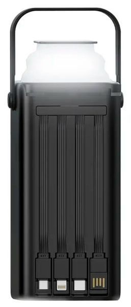 Павербанк XO PR285 30000 mAh 22.5W з 4 вбудованими кабелями та ліхтарем 100021 фото