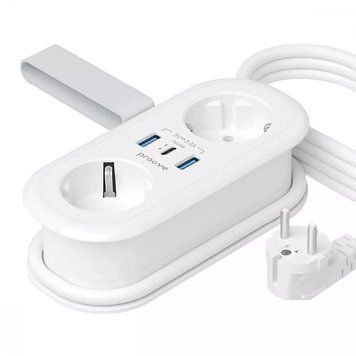 Мережевий фільтр Proove Supercoil 20W (2xAC + Type-C + 2xSB) 1.5m 15159 фото