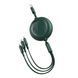 Кабель Baseus Bright Mirror One-for-three (Micro USB+Lightning+Type-C) 3.5A (1.2m) green 3349 фото 2
