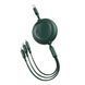 Кабель Baseus Bright Mirror One-for-three (Micro USB+Lightning+Type-C) 3.5A (1.2m) green 3349 фото 1