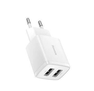 Мережевий зарядний пристрій 2хUSB Baseus Compact 10,5W 15929 фото