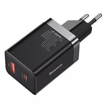 МЗП Baseus Super Si Pro Quick Charger Type-C+USB 30W(Black) 5485 фото