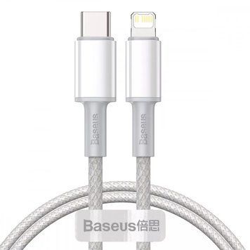 Кабель Baseus High Density Braided Type-C to Lightning PD 20W (2m) white 16976 фото